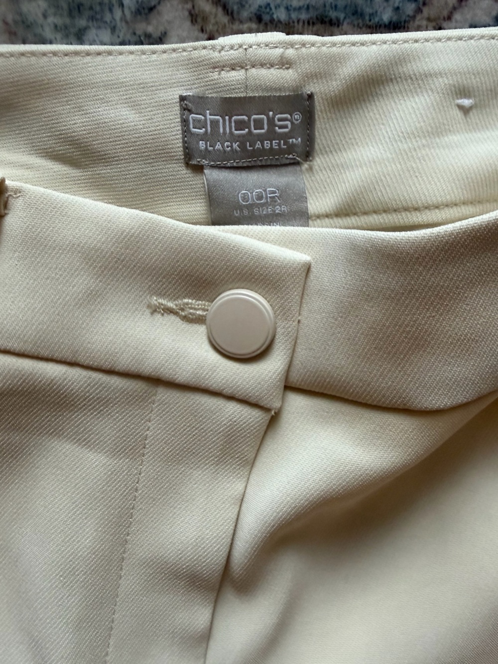 Chico's Light Cream Wide-Leg Chinos - Picture 2 of 5